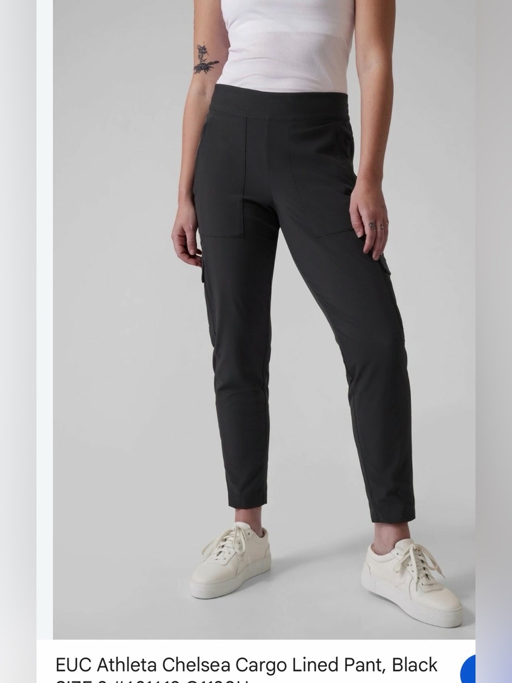 Athleta Black Chelsea Cargo Lined Ankle Pants